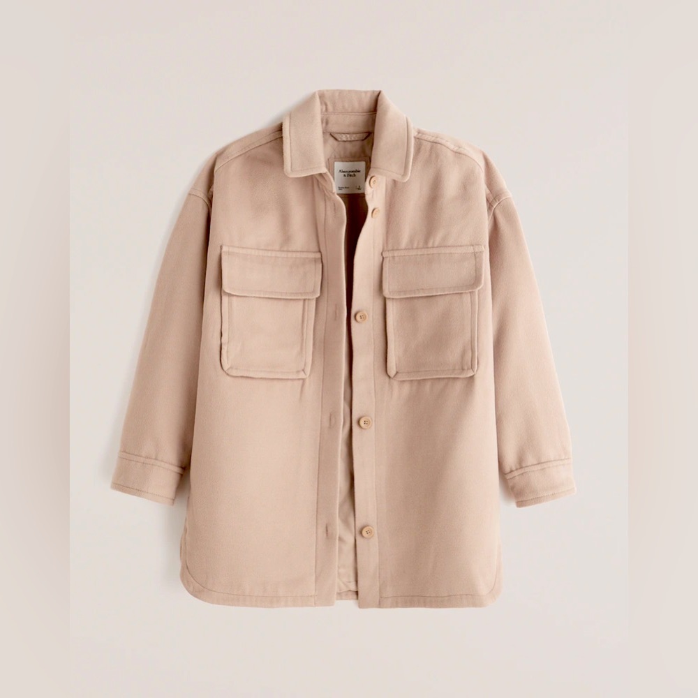 Abercrombie Tan Shirt Jacket Medium